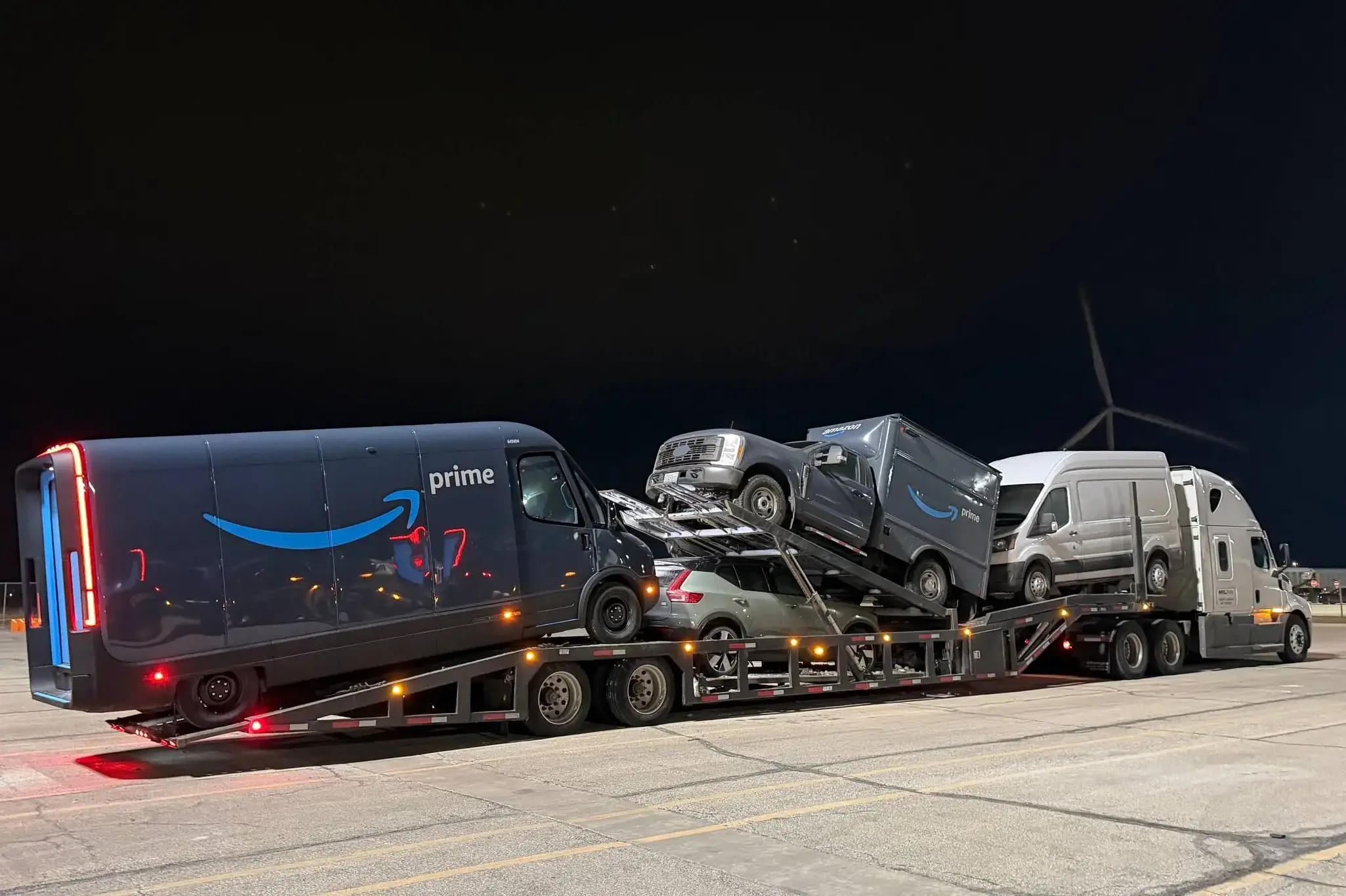 MI to OR load — Miliva truck at sunset with full trailer